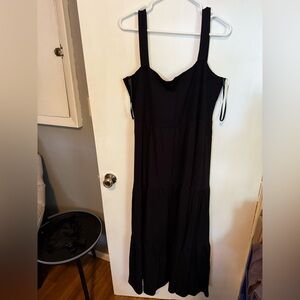 LOFT Black Sleeveless Maxi Dress